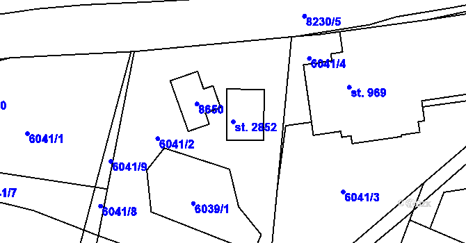 Parcela st. 2852 v KÚ Velké Karlovice, Katastrální mapa