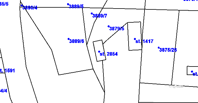 Parcela st. 2854 v KÚ Velké Karlovice, Katastrální mapa