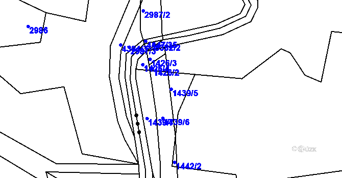 Parcela st. 1439/5 v KÚ Velké Karlovice, Katastrální mapa