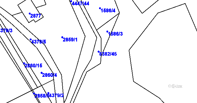 Parcela st. 8382/45 v KÚ Velké Karlovice, Katastrální mapa