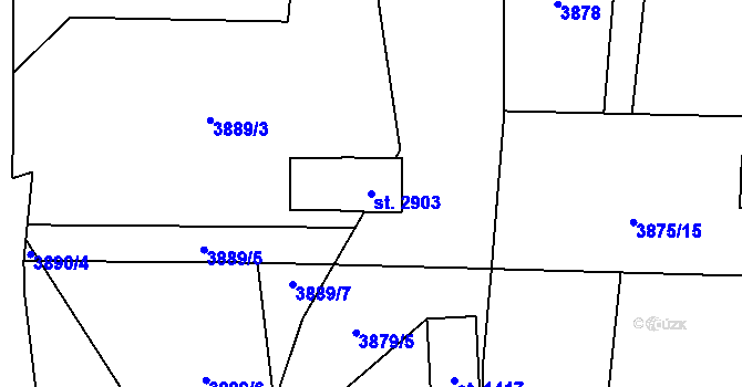 Parcela st. 2903 v KÚ Velké Karlovice, Katastrální mapa