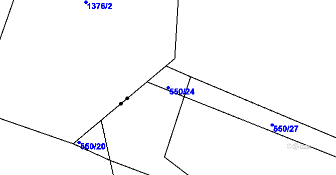 Parcela st. 550/24 v KÚ Velké Koloděje, Katastrální mapa