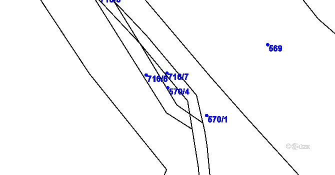 Parcela st. 570/4 v KÚ Velké Koloděje, Katastrální mapa