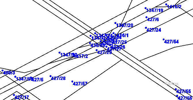 Parcela st. 427/29 v KÚ Velké Kunětice, Katastrální mapa