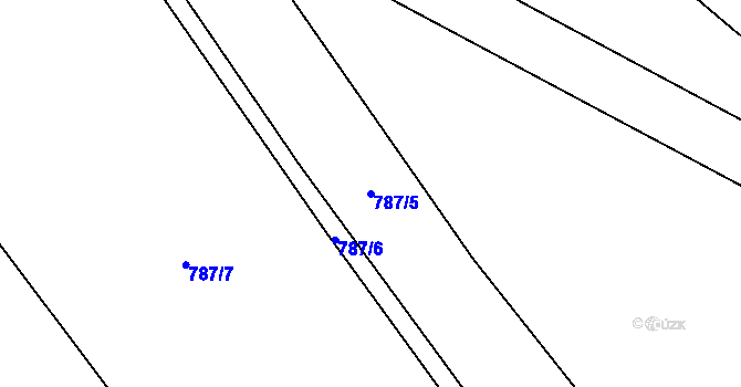 Parcela st. 787/5 v KÚ Velké Kunětice, Katastrální mapa