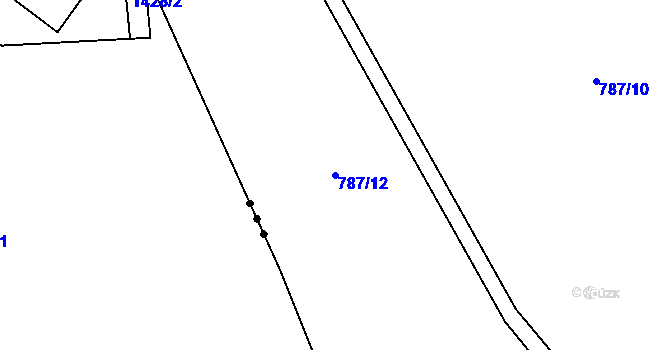 Parcela st. 787/12 v KÚ Velké Kunětice, Katastrální mapa