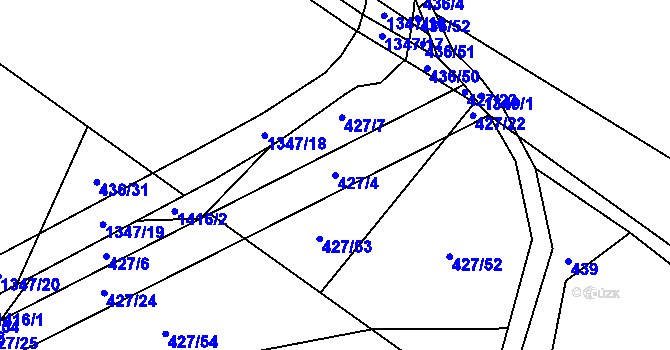 Parcela st. 427/4 v KÚ Velké Kunětice, Katastrální mapa