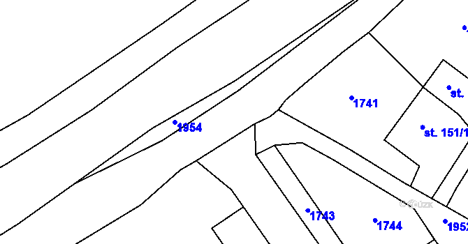 Parcela st. 756/10 v KÚ Velké Kunětice, Katastrální mapa