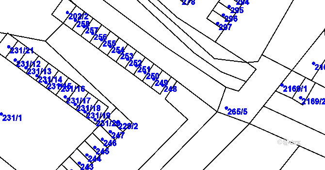 Parcela st. 248 v KÚ Velké Losiny, Katastrální mapa