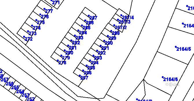Parcela st. 292 v KÚ Velké Losiny, Katastrální mapa