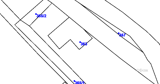 Parcela st. 363 v KÚ Velké Losiny, Katastrální mapa