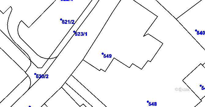 Parcela st. 549 v KÚ Velké Losiny, Katastrální mapa