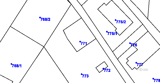 Parcela st. 771 v KÚ Velké Losiny, Katastrální mapa