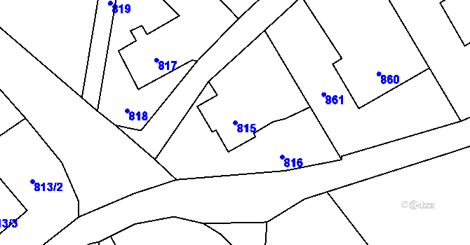 Parcela st. 815 v KÚ Velké Losiny, Katastrální mapa