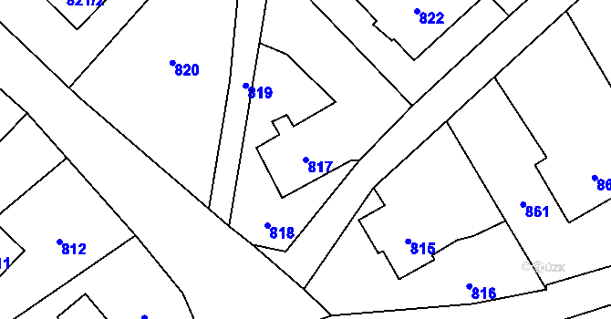 Parcela st. 817 v KÚ Velké Losiny, Katastrální mapa