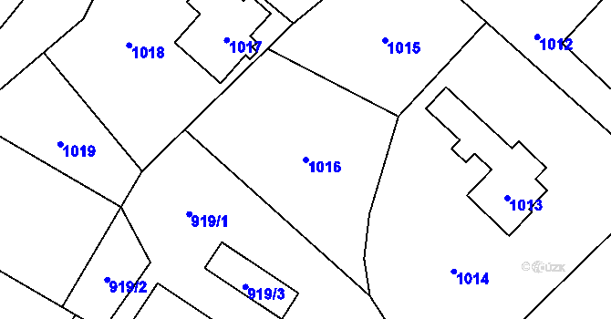 Parcela st. 1016 v KÚ Velké Losiny, Katastrální mapa