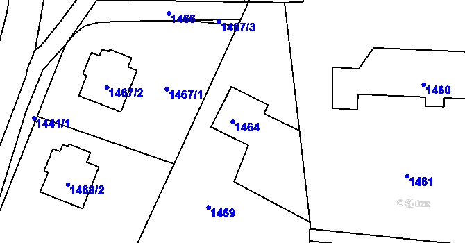 Parcela st. 1464 v KÚ Velké Losiny, Katastrální mapa