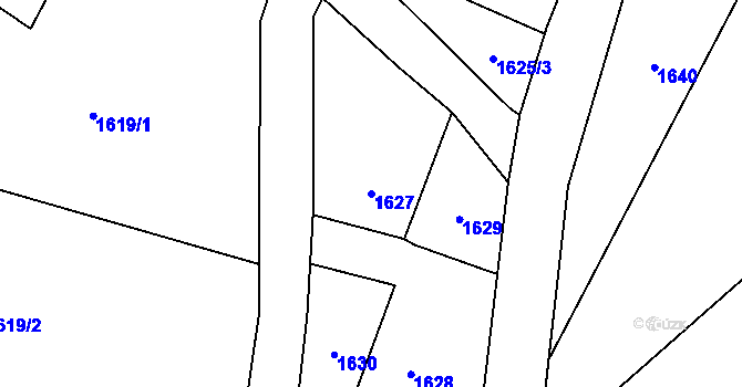 Parcela st. 1627 v KÚ Velké Losiny, Katastrální mapa