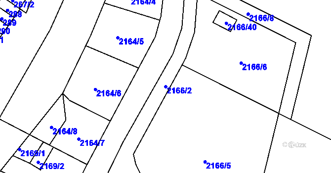 Parcela st. 2166/2 v KÚ Velké Losiny, Katastrální mapa