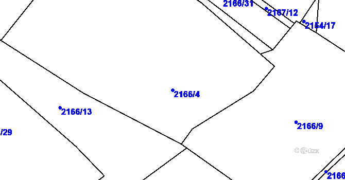 Parcela st. 2166/4 v KÚ Velké Losiny, Katastrální mapa