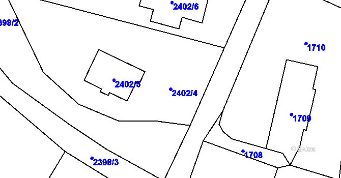 Parcela st. 2402/4 v KÚ Velké Losiny, Katastrální mapa