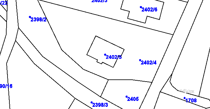 Parcela st. 2402/5 v KÚ Velké Losiny, Katastrální mapa
