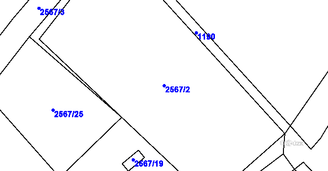 Parcela st. 2567/2 v KÚ Velké Losiny, Katastrální mapa