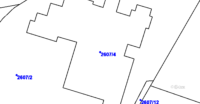 Parcela st. 2607/4 v KÚ Velké Losiny, Katastrální mapa