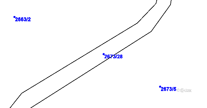 Parcela st. 2673/28 v KÚ Velké Losiny, Katastrální mapa