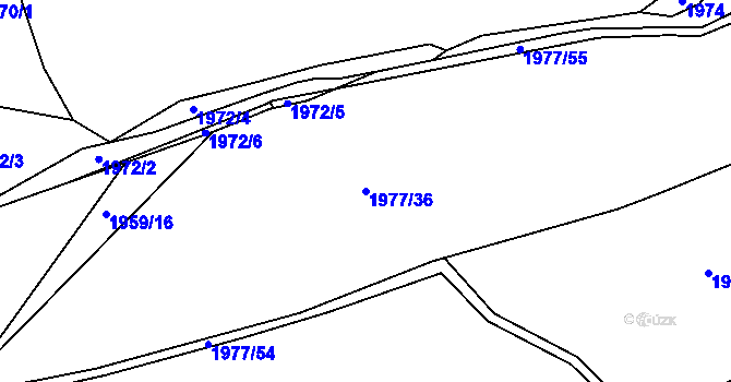 Parcela st. 1977/36 v KÚ Velké Losiny, Katastrální mapa