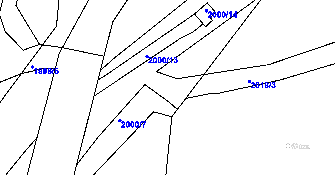 Parcela st. 2000/9 v KÚ Velké Losiny, Katastrální mapa