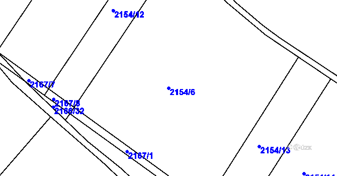 Parcela st. 2154/6 v KÚ Velké Losiny, Katastrální mapa
