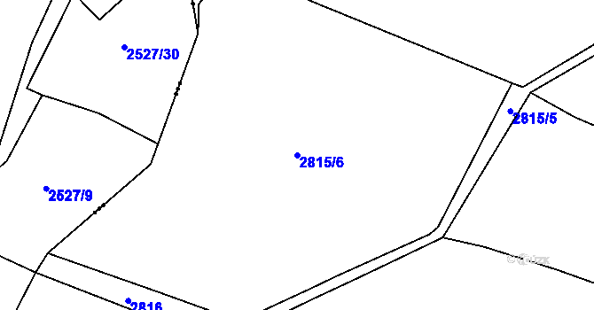 Parcela st. 2815/6 v KÚ Velké Losiny, Katastrální mapa