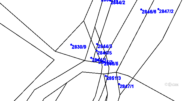 Parcela st. 2845/5 v KÚ Velké Losiny, Katastrální mapa