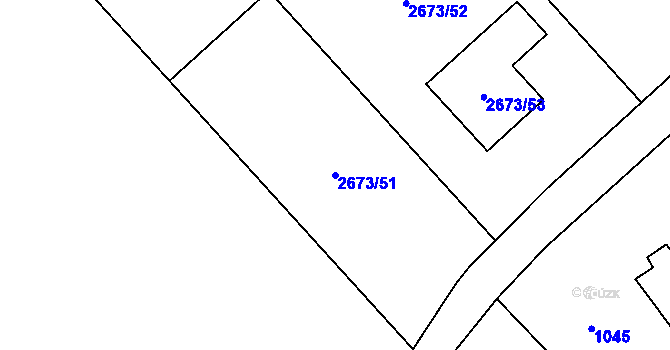 Parcela st. 2673/51 v KÚ Velké Losiny, Katastrální mapa