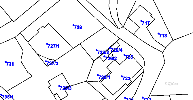 Parcela st. 729/2 v KÚ Velké Losiny, Katastrální mapa