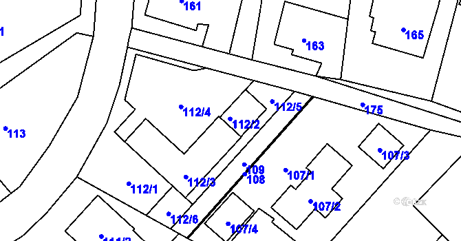 Parcela st. 112/2 v KÚ Velké Losiny, Katastrální mapa
