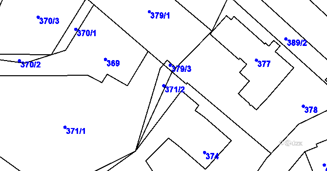 Parcela st. 371/2 v KÚ Velké Losiny, Katastrální mapa