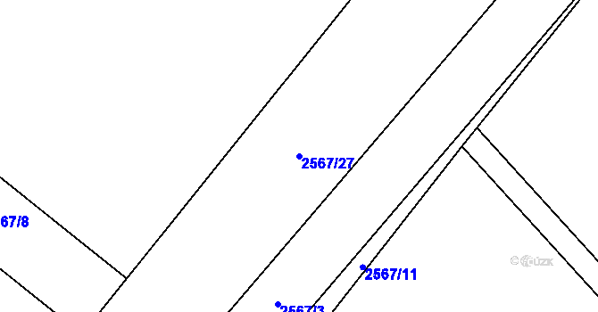 Parcela st. 2567/27 v KÚ Velké Losiny, Katastrální mapa