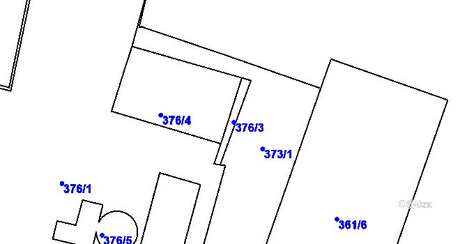 Parcela st. 376/3 v KÚ Velké Meziříčí, Katastrální mapa