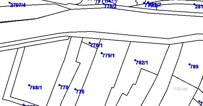 Parcela st. 779/1 v KÚ Velké Meziříčí, Katastrální mapa