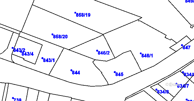 Parcela st. 846/2 v KÚ Velké Meziříčí, Katastrální mapa