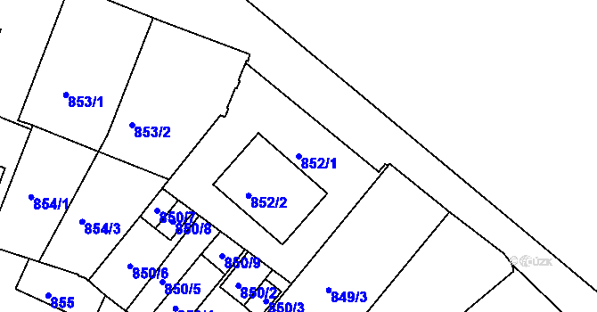Parcela st. 852/1 v KÚ Velké Meziříčí, Katastrální mapa