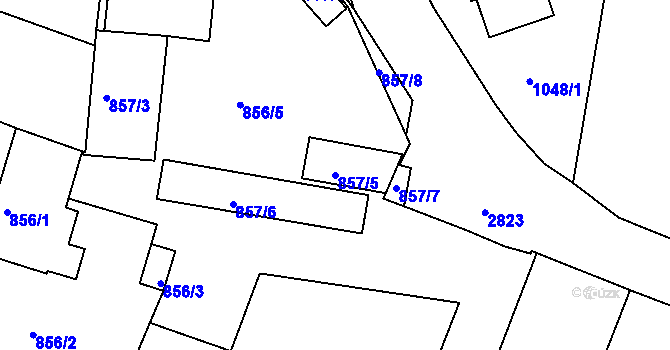 Parcela st. 857/5 v KÚ Velké Meziříčí, Katastrální mapa