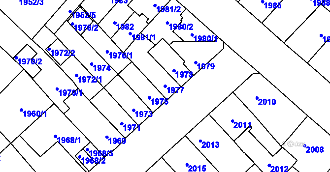 Parcela st. 1977 v KÚ Velké Meziříčí, Katastrální mapa