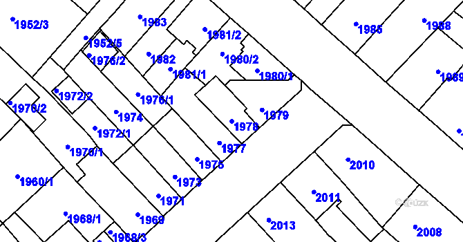Parcela st. 1978 v KÚ Velké Meziříčí, Katastrální mapa
