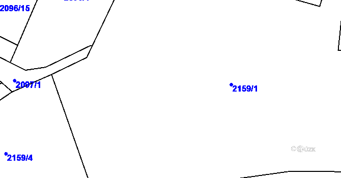 Parcela st. 2158/1 v KÚ Velké Meziříčí, Katastrální mapa