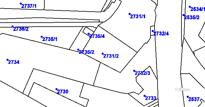 Parcela st. 2731/2 v KÚ Velké Meziříčí, Katastrální mapa