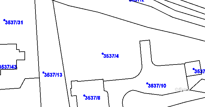 Parcela st. 3537/4 v KÚ Velké Meziříčí, Katastrální mapa