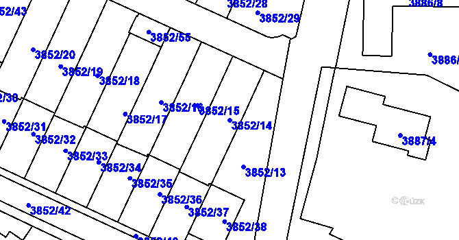 Parcela st. 3852/14 v KÚ Velké Meziříčí, Katastrální mapa